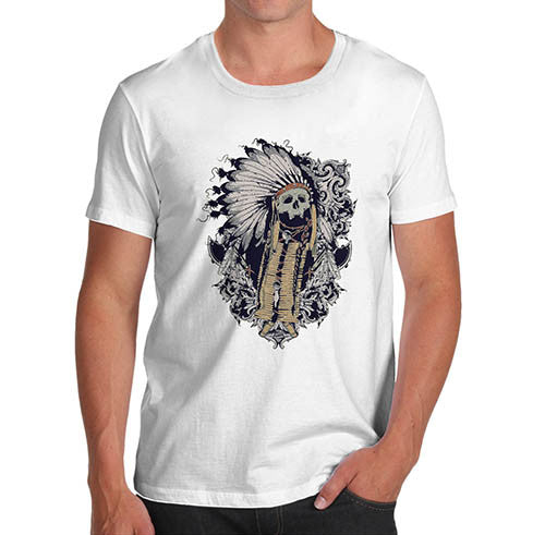 Mens Gothic Native Skull Chief T-Shirt