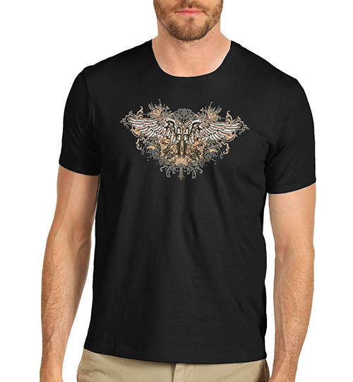 Mens Gothic Twin Gun Wings T-Shirt