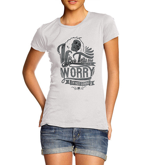 Womens Bob Marley Dont Worrie Printed T-Shirt