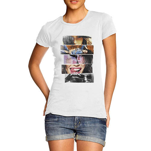 Womens Fashion Collage Printed T-Shirt