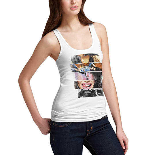 Womens Fashion Collage Printed Tank Top