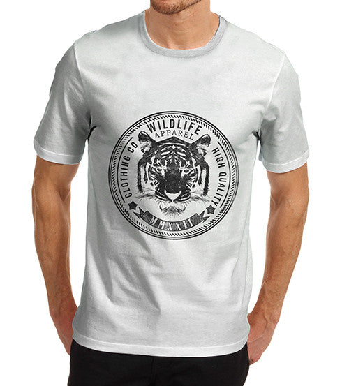 Mens Tiger Face Wildlife Clothing Co T-Shirt