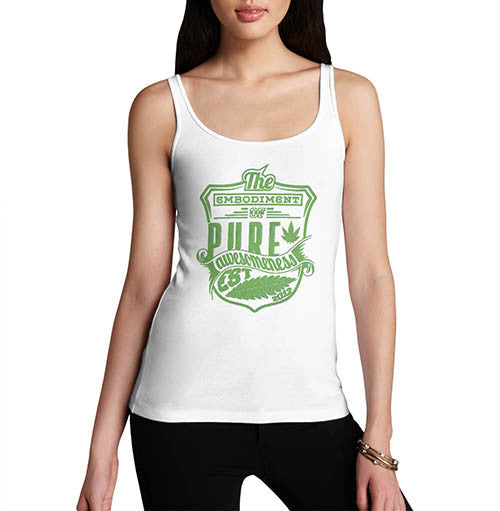 Womens Pure Awesomeness Distress Printed Tank Top