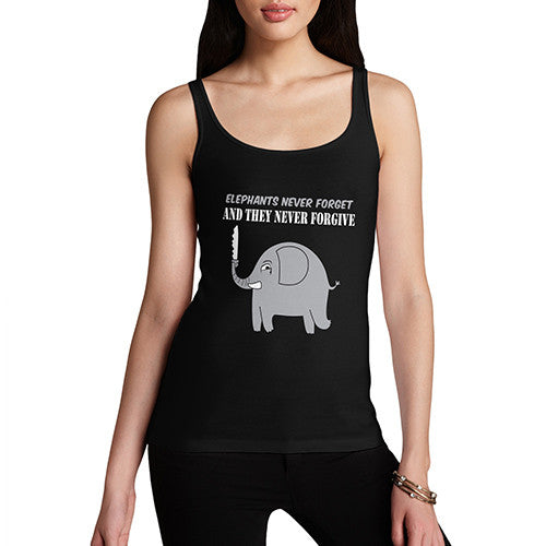 Women's Elephants Never Forget Funny Tank Top