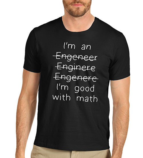 Men's Good With Maths Not With Spelling Funny T-Shirt