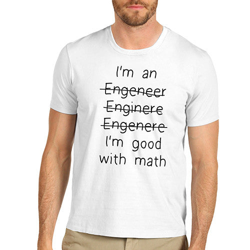 Men's Good With Maths Not With Spelling Funny T-Shirt