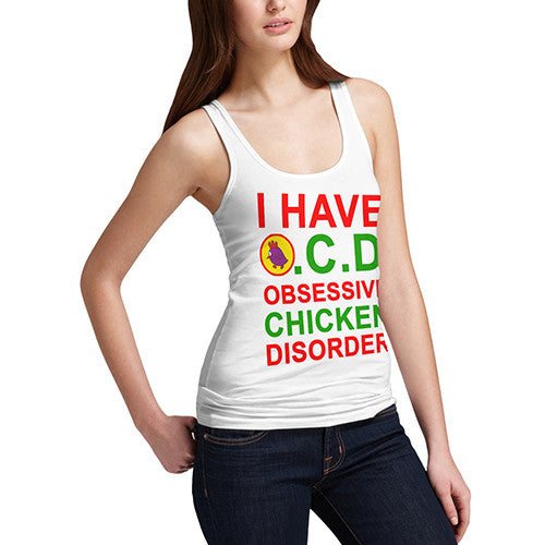 Women's OCD Chicken Disorder Joke Tank Top