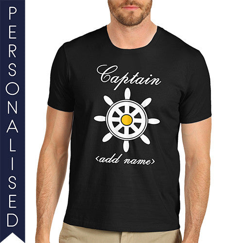 Men's Personalised Captain Printed T-Shirt - Twisted Envy Funny, Novelty and Fashionable tees