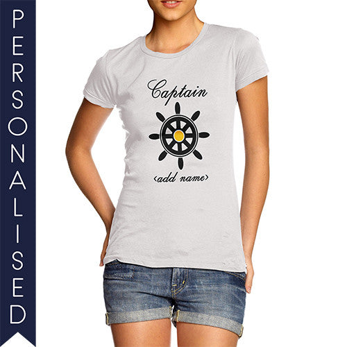 Women's Personalised Captain Printed T-Shirt - Twisted Envy Funny, Novelty and Fashionable tees