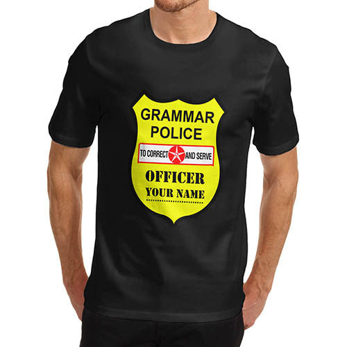 Men's Personalised Grammar Police T-Shirt