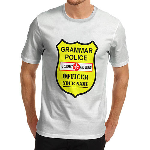 Men's Personalised Grammar Police T-Shirt