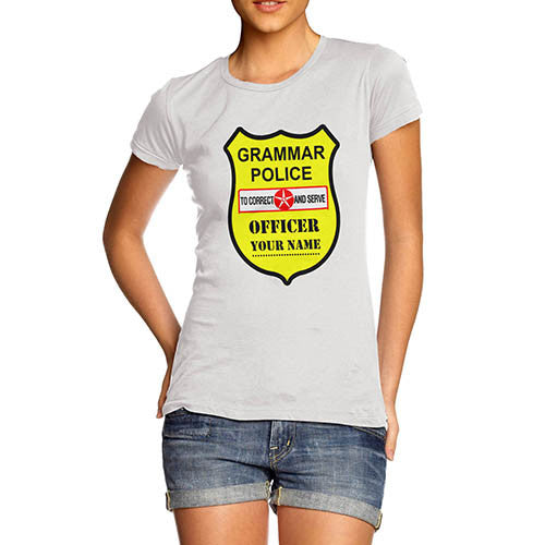 Women's Personalised Grammar Police T-Shirt