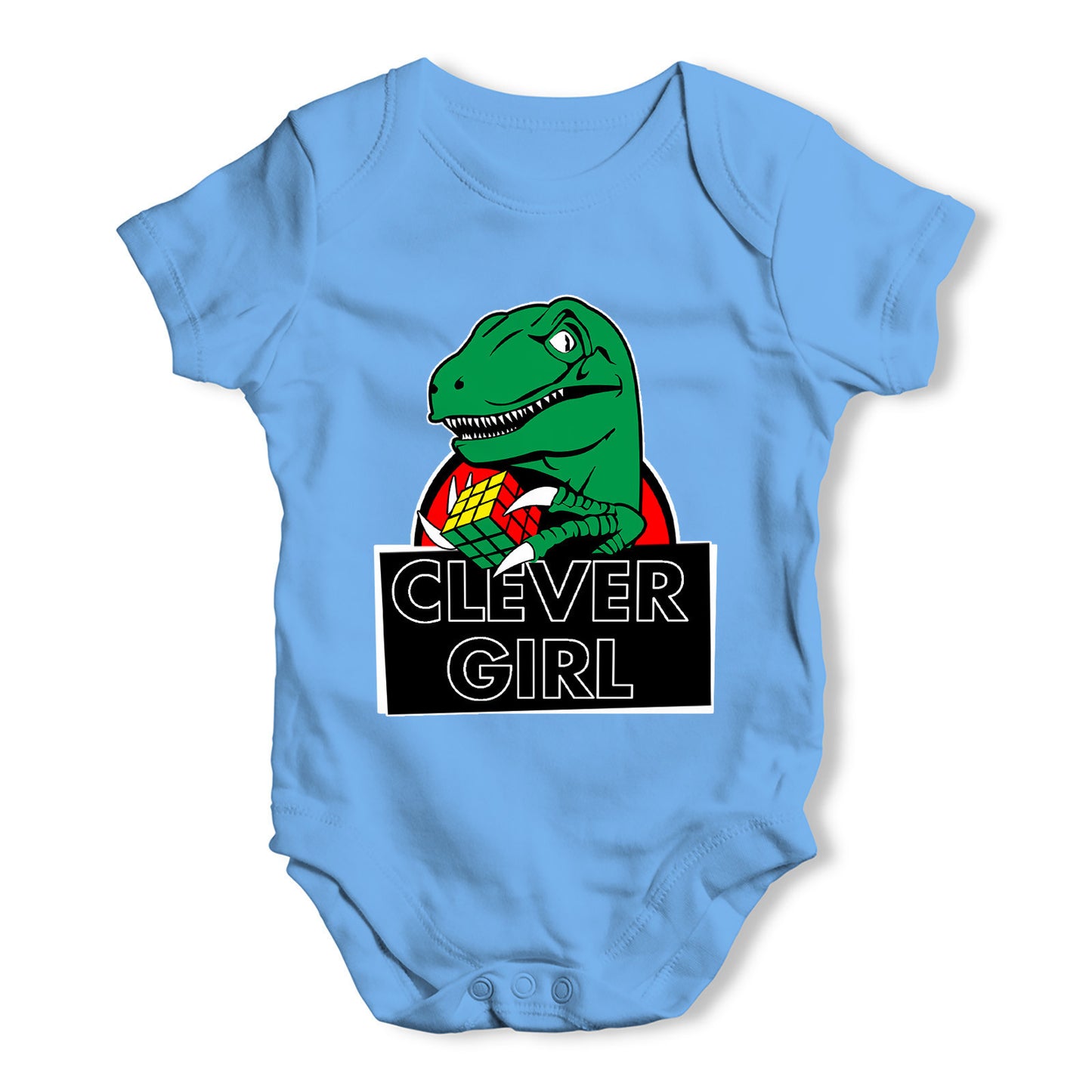 Clever Girl Dinosaur Baby Grow Bodysuit