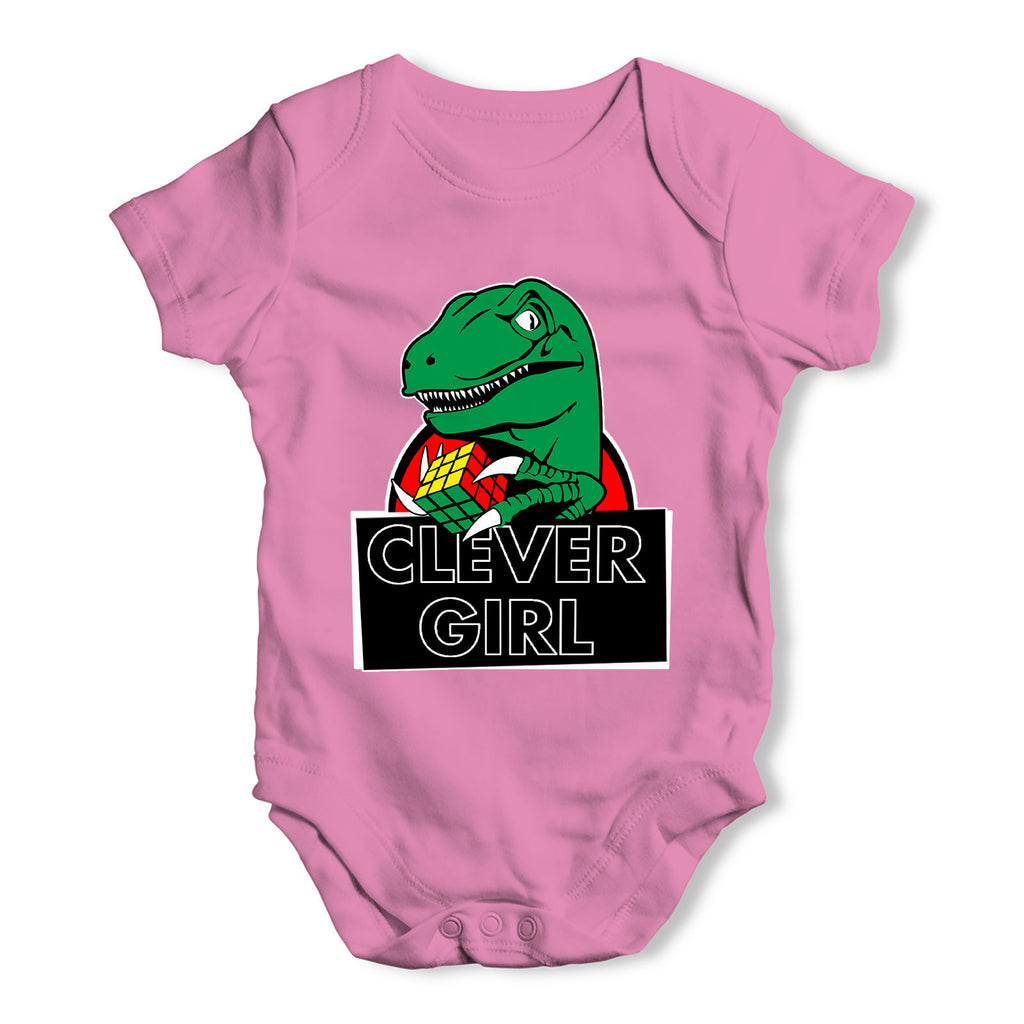 Clever Girl Dinosaur Baby Grow Bodysuit