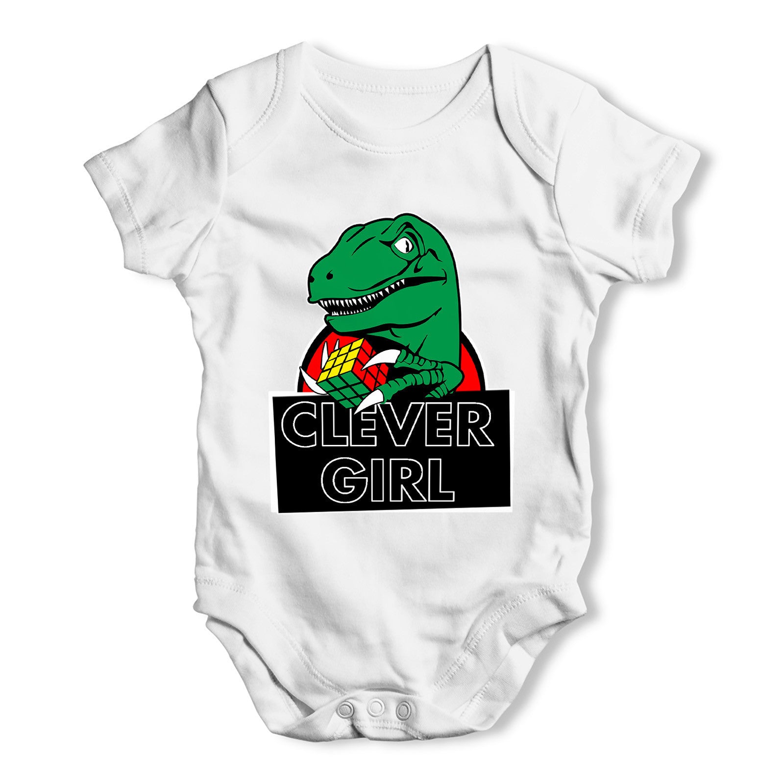 Clever Girl Dinosaur Baby Grow Bodysuit