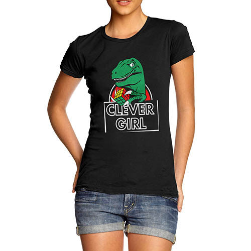 Women's Clever Girl Dinosaur Funny T-Shirt