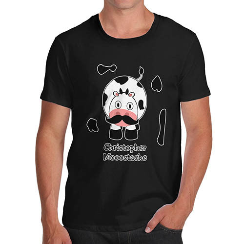 Men's Mooostache Cow Funny T-Shirt
