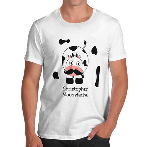 Men's Mooostache Cow Funny T-Shirt