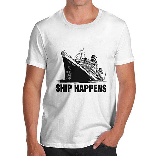 Men's Titanic Ship Happens Funny T-Shirt