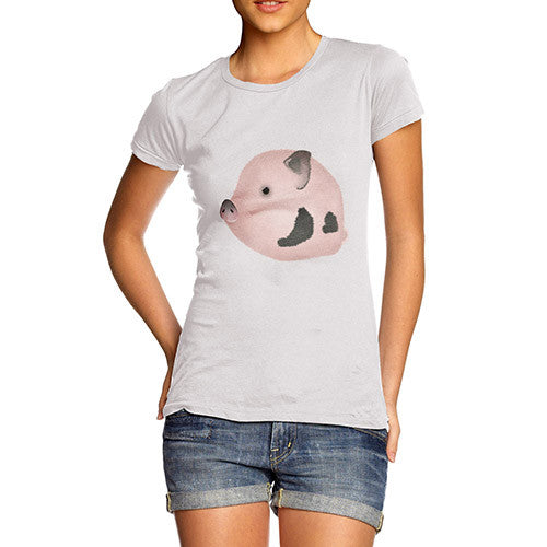Women's Funny Grumpy Pig T-Shirt