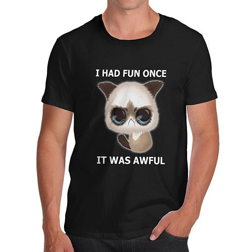 Men's I Had Fun Once Grumpy Cat Funny T-Shirt