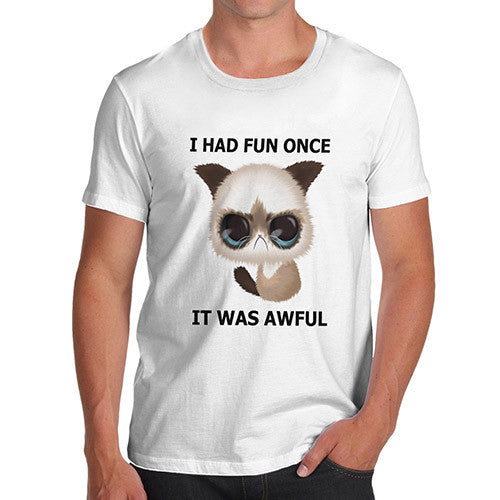 Men's I Had Fun Once Grumpy Cat Funny T-Shirt