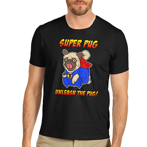 Mens Funny Super Pug T-Shirt