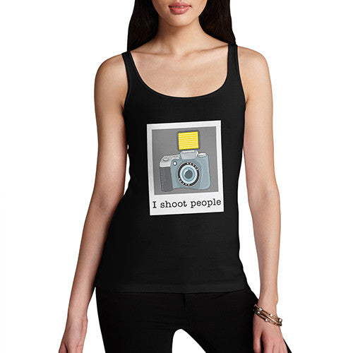 Womens I Shoot People Funny Tank Top