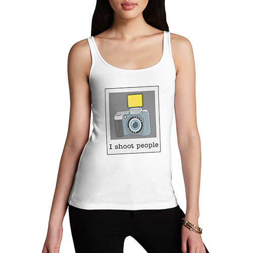 Womens I Shoot People Funny Tank Top