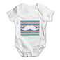 Candy Stripe Moustache Baby Grow Bodysuit