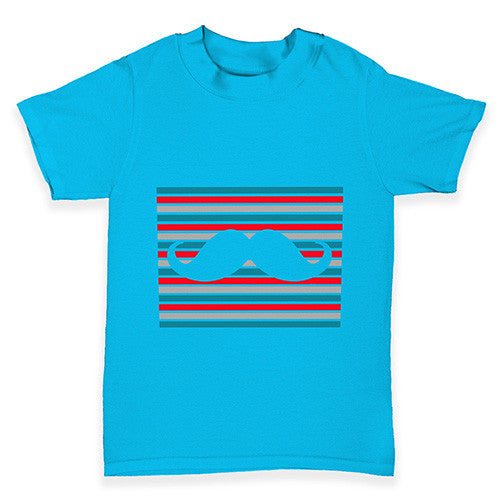 Candy Stripe Moustache Baby Toddler T-Shirt