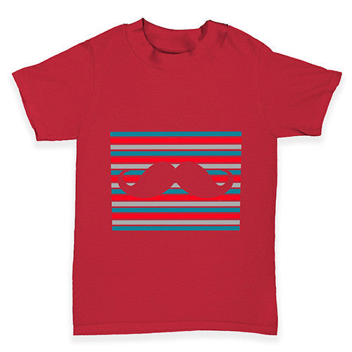 Candy Stripe Moustache Baby Toddler T-Shirt