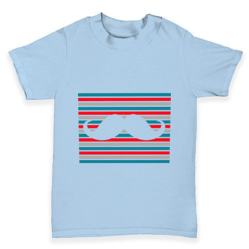 Candy Stripe Moustache Baby Toddler T-Shirt