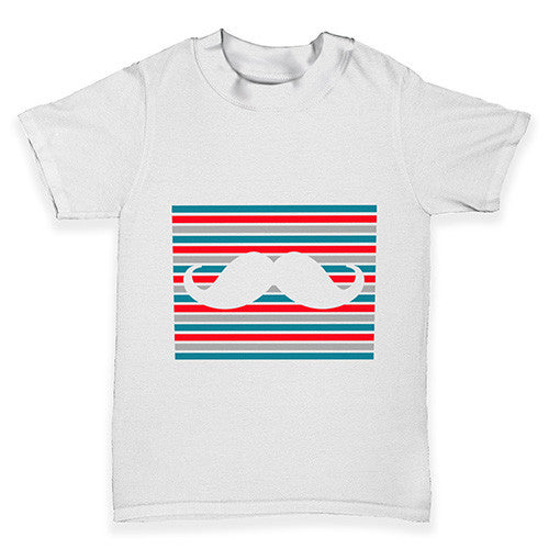 Candy Stripe Moustache Baby Toddler T-Shirt