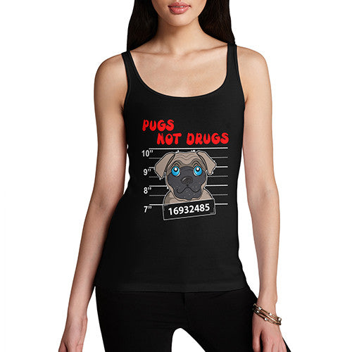 Womens Pugs Not Drugs Tank Top