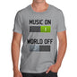 Men's Music On World Off T-Shirt