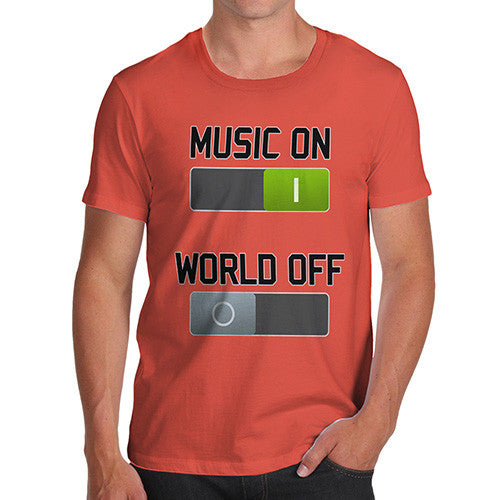 Men's Music On World Off T-Shirt