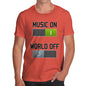 Men's Music On World Off T-Shirt