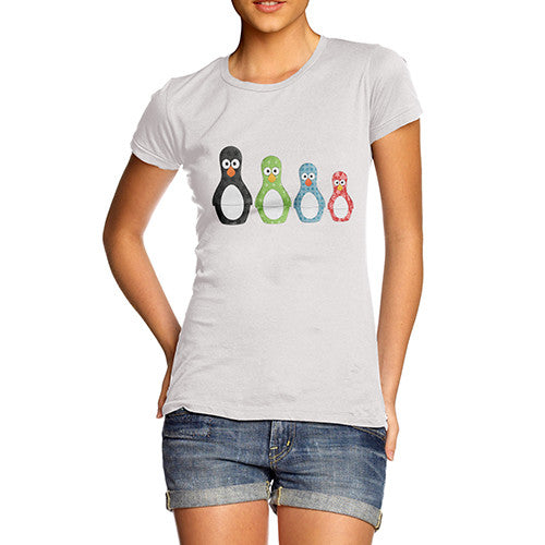 Womens ABE GUIN Funny Penguin T-Shirt