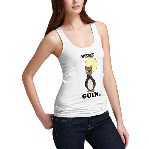 Womens WERE GUIN Funny Penguin Tank Top