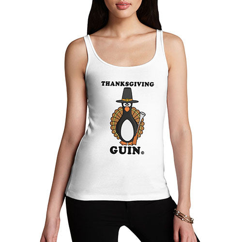 Womens THANKSGIVING GUIN Funny Penguin Tank Top