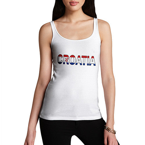 Women's Croatia Flag Football Tank Top