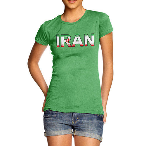 Women's Iran Flag Football T-Shirt