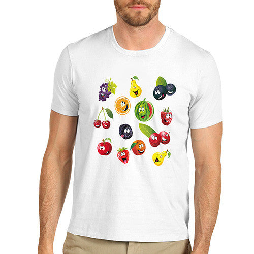 Mens Smiling Fruits T-Shirt