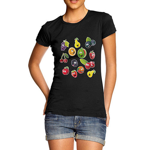 Womens Smiling Fruits T-Shirt