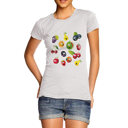 Womens Smiling Fruits T-Shirt