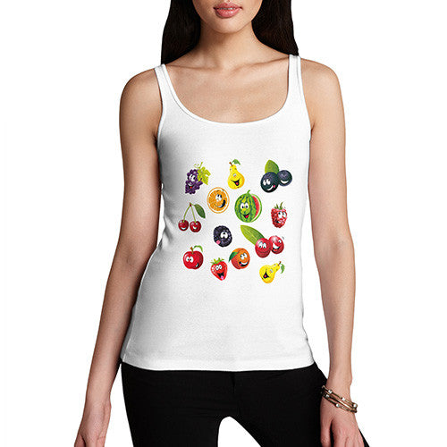 Womens Smiling Fruits Tank Top