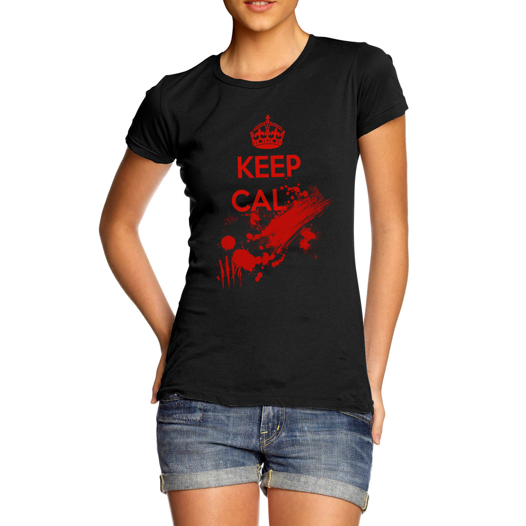 Womens Keep Clam Blood Stains T-Shirt