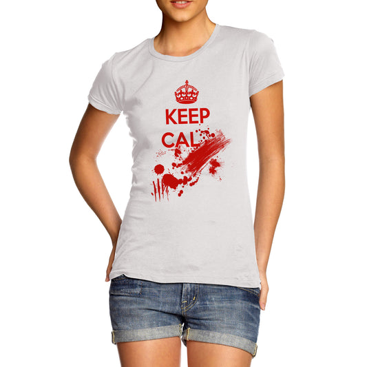 Womens Keep Clam Blood Stains T-Shirt