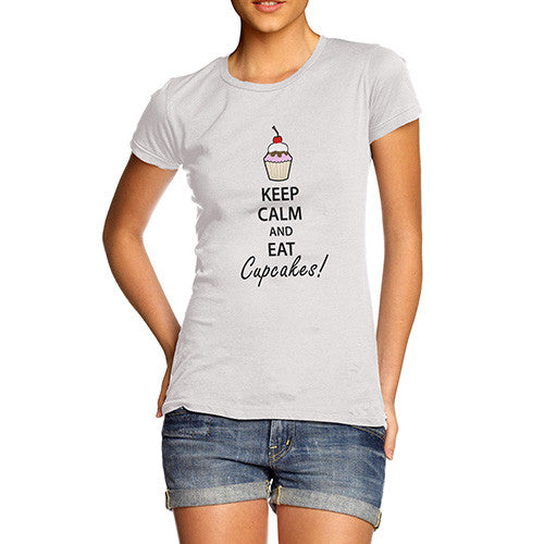 Womens Keep Clam Eat Cupcakes T-Shirt